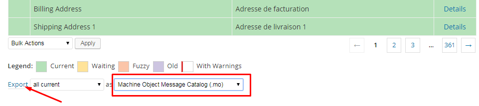 export .mo file for translating woocommerce