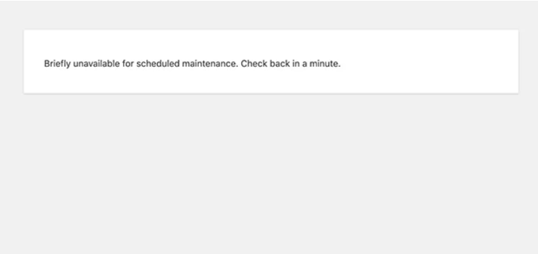 Problem with the Maintenance page – WordPress