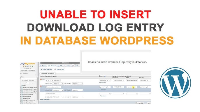 Unable to insert download log entry in database
