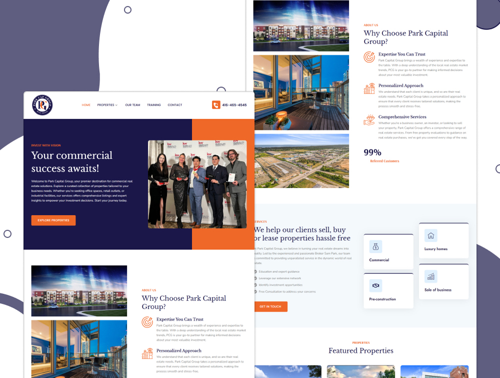Park Cap Group Real Estate Property Website